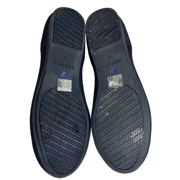 Rothy's The Flat Solid‎ Black Round Toe Knit Washable Ballet Shoe Women's Size 6 - Picture 7 of 8